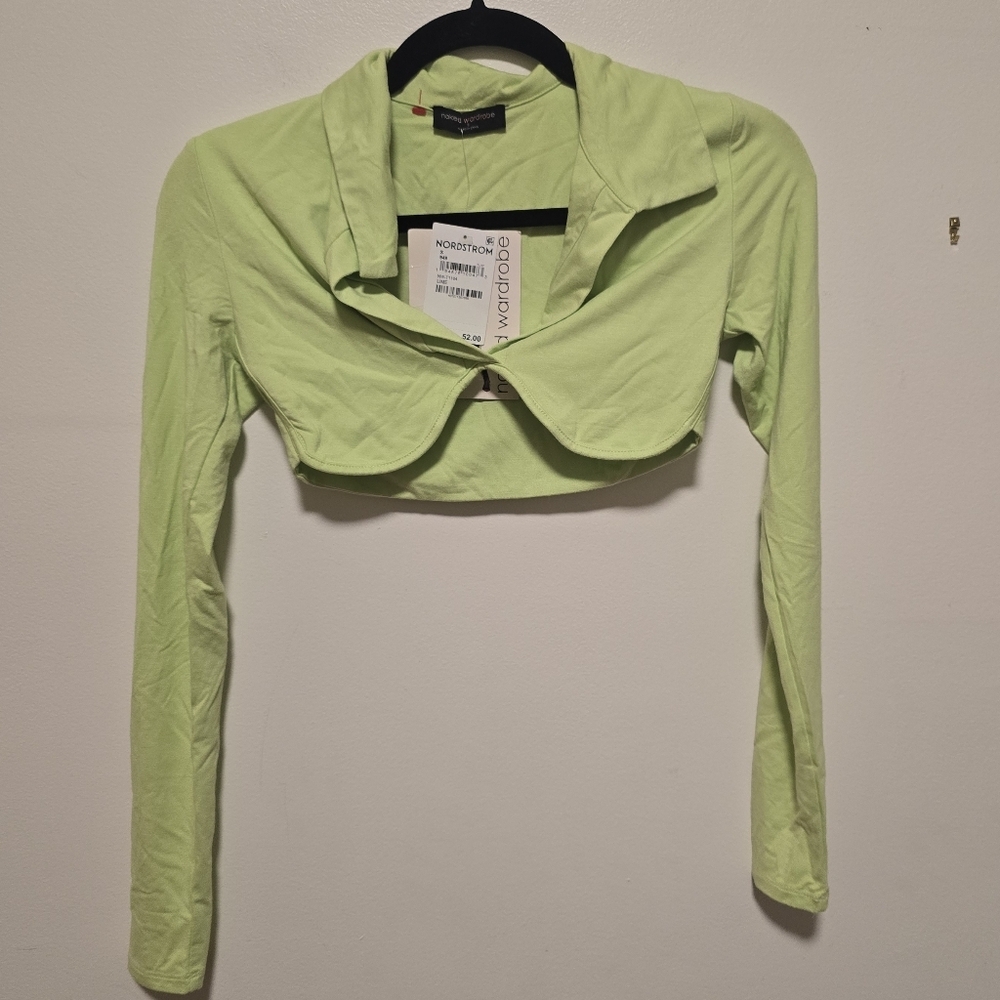 NWT Naked Wardrobe Long Sleeve Crop Top